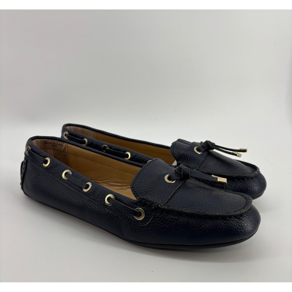 Talbots Loafers Women's 8.5 Navy Blue Leather Tassel Driving Mocs